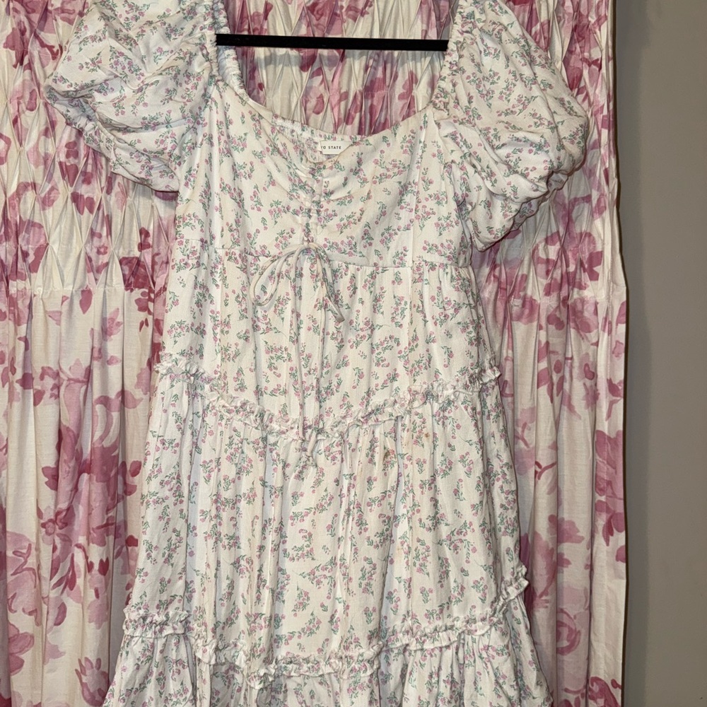 Altar'd State Pink and Green Floral Dress